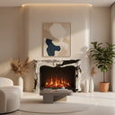 Louis XV marble fireplace surround | carved shell frieze | 59 Inch Width | Panda White