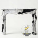 Louis XV marble fireplace surround in Panda White - Image 3
