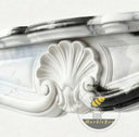 Louis XV marble fireplace surround in Panda White - Image 5