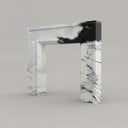 waterfall marble fireplace surround in Panda White - Image 1