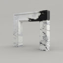 waterfall marble fireplace surround in Panda White - Image 1