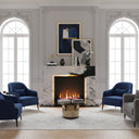 waterfall marble fireplace surround in Panda White - Image 2