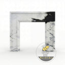 waterfall marble fireplace surround in Panda White - Image 3