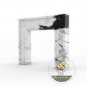 waterfall marble fireplace surround | dramatic flowing veins | 59 Inch Width | Panda White