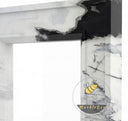 waterfall marble fireplace surround in Panda White - Image 5