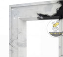 waterfall marble fireplace surround | dramatic flowing veins | 59 Inch Width | Panda White