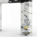 waterfall marble fireplace surround in Panda White - Image 7