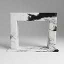 electric marble fireplace surround in Panda White - Image 1