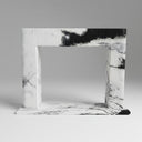 electric marble fireplace surround in Panda White - Image 1