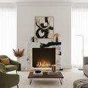 electric marble fireplace surround in Panda White - Image 2