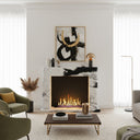 electric marble fireplace surround in Panda White - Image 2