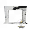electric marble fireplace surround in Panda White - Image 3