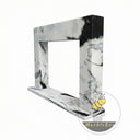 electric marble fireplace surround in Panda White - Image 4