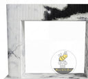 electric marble fireplace surround in Panda White - Image 6