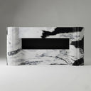 custom marble fireplace surround in Panda White - Image 1