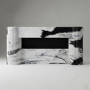 custom marble fireplace surround in Panda White - Image 1