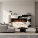 custom marble fireplace surround in Panda White - Image 2