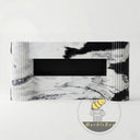 custom marble fireplace surround in Panda White - Image 3