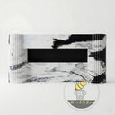 custom marble fireplace surround in Panda White - Image 3