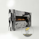 custom marble fireplace surround | modern fluted design | 63 Inch Width | Panda White