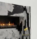 custom marble fireplace surround | modern fluted design | 63 Inch Width | Panda White