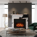 modern marble mantel in Panda White - Image 2