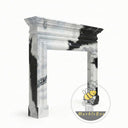 modern marble mantel | high-contrast black white | 59.05511811023622 Inch Width | Panda White