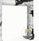 modern marble mantel in Panda White - Image 7