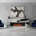 electric marble hearth in Panda White - Image 2