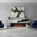 electric marble hearth in Panda White - Image 2