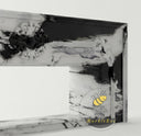electric marble hearth | Ornate carved details | Width 65 Inch | Panda White Marble