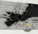 electric marble hearth | Ornate carved details | Width 65 Inch | Panda White Marble