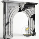 marble white fireplace | Arched Carved Design | Width: 59 Inch | Panda White