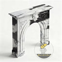 marble white fireplace | Arched Carved Design | Width: 59 Inch | Panda White
