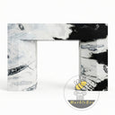 white marble surround fireplace in Panda White - Image 3