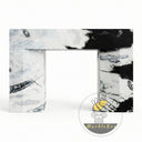 white marble surround fireplace | Bold contrasting veins | Width 59 Inch | Panda White