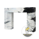 white marble surround fireplace | Bold contrasting veins | Width 59 Inch | Panda White