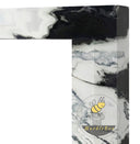 white marble surround fireplace | Bold contrasting veins | Width 59 Inch | Panda White