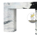 white marble surround fireplace | Bold contrasting veins | Width 59 Inch | Panda White