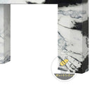 white marble surround fireplace | Bold contrasting veins | Width 59 Inch | Panda White