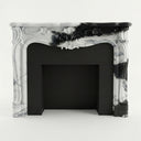victorian marble mantel | Carved Ornate Shell | 59 Inch Width | Panda White