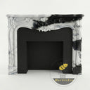victorian marble mantel | Carved Ornate Shell | 59 Inch Width | Panda White