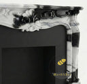 victorian marble mantel | Carved Ornate Shell | 59 Inch Width | Panda White