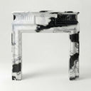 bespoke marble fireplace | bold black white | 55 Inch Width | Panda White