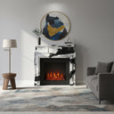 bespoke marble fireplace | bold black white | 55 Inch Width | Panda White