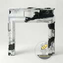 bespoke marble fireplace | bold black white | 55 Inch Width | Panda White