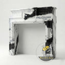 bespoke marble fireplace in Panda White - Image 4