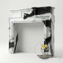 bespoke marble fireplace | bold black white | 55 Inch Width | Panda White