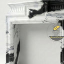 bespoke marble fireplace | bold black white | 55 Inch Width | Panda White