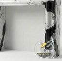 bespoke marble fireplace | bold black white | 55 Inch Width | Panda White